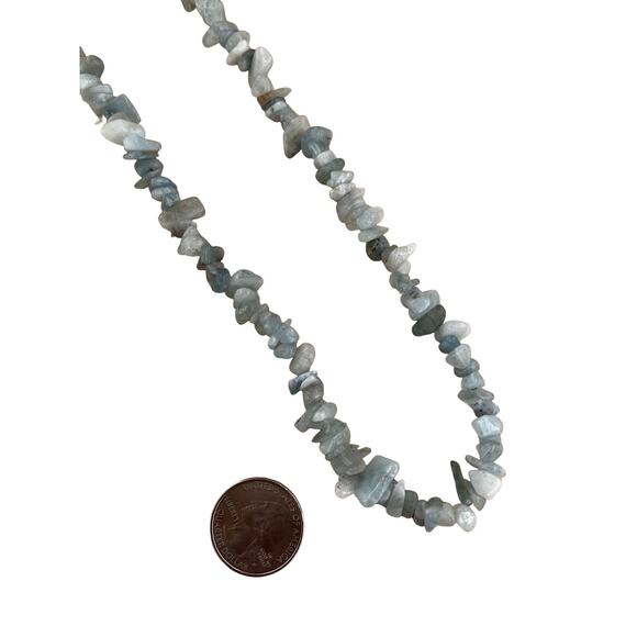 Vintage Aquamarine Gemstone Chip Strand Necklace - Picture 3 of 5